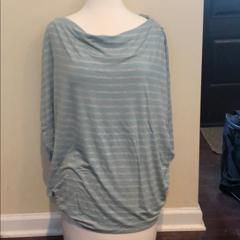 Grey and white stripe top